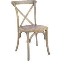 Flash Furniture X-BACK-MOWG Advantage Medium Natural With White Grain X-Back Chair